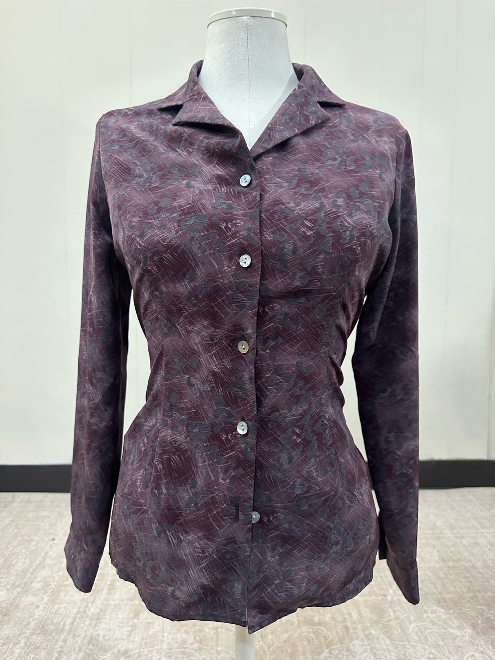 Jones Wear Plum-Tone Button Down Shirt